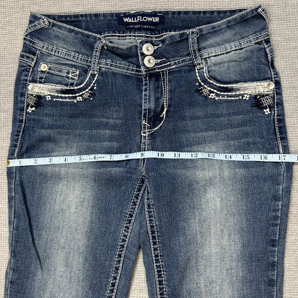 Wallflower Womens Blue Denim Bootcut Jeans Luscious Curvy Fit Mid Rise Size 5 - Picture 10 of 15